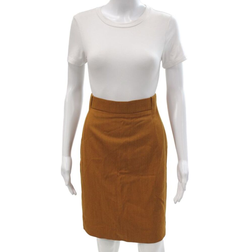 Laurel Womens Brown Straight Pencil Skirt Wool Viscose Size 36